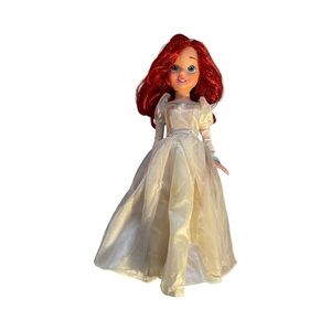 Disney Ariel Jointed Wedding Bride Doll W/ White Dress Kids Toy Little Mermaid